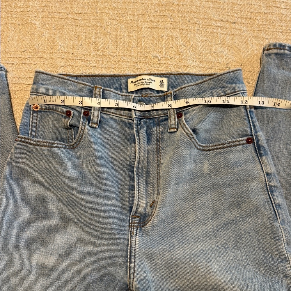 Abercrombie & Fitch The 90s slim straight ultra high-rise size 00/24 - Picture 6 of 9